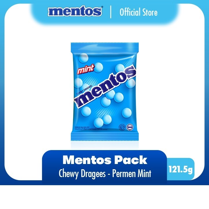 

MURAH - Mentos Chewy Dragees Mint Pack 121.5g - Permen Mint