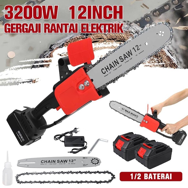 Gergaji tanpa kabel 12 inci baterai lithium  gergaji listrik gergaji listrik rumah gergaji kecil ger