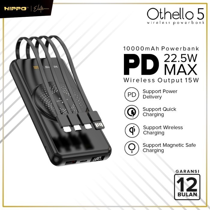 Hippo Othello 5 Power Bank Wireless 10000mAh Fast Charging PD 22.5W