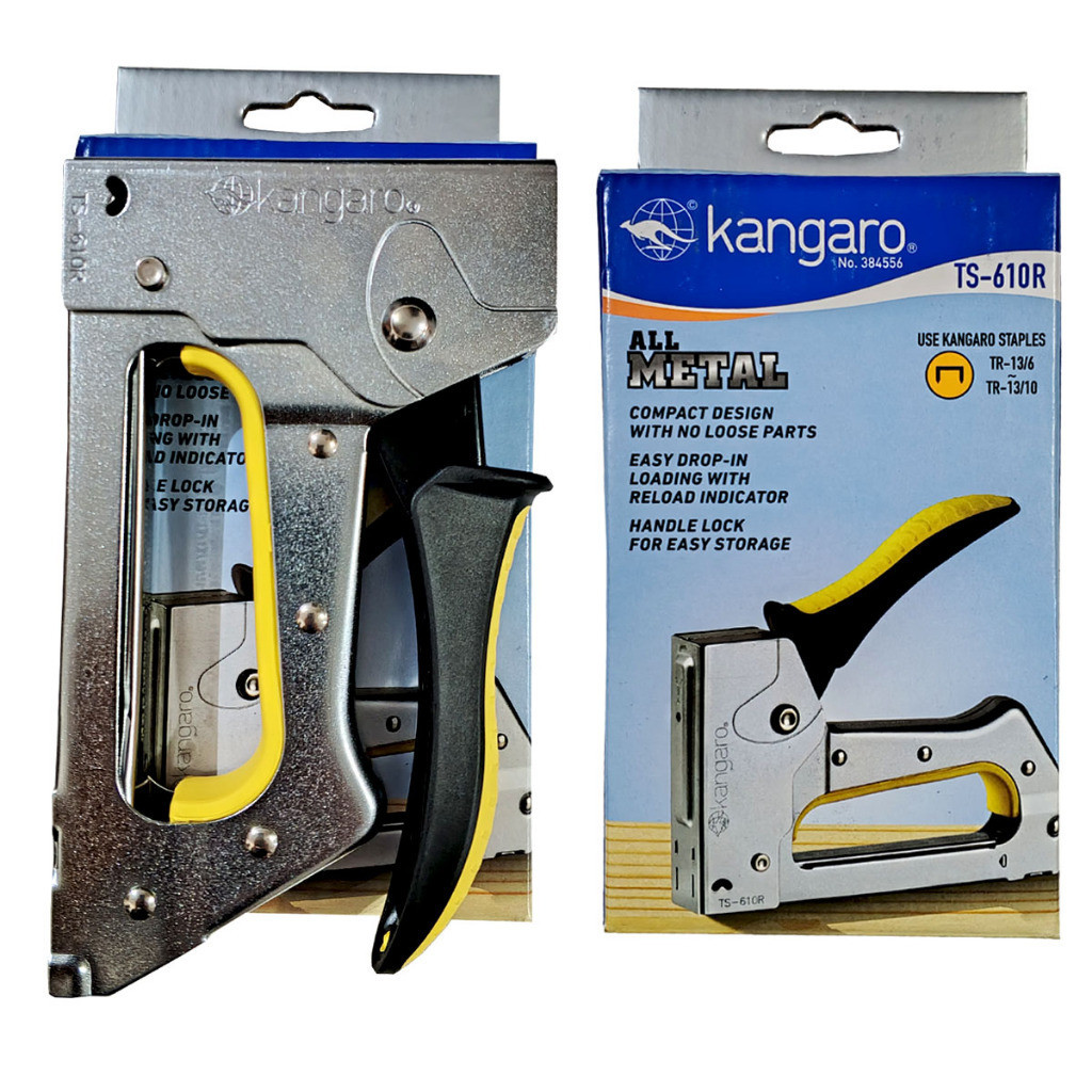 

[PROMO MURAH] ORIGINAL!!! KANGARO Alat Staples Tembak Gun Tracker Stapler Jepretan Untuk Perekat Kayu Kardus Papan Jok Motor Kertas
