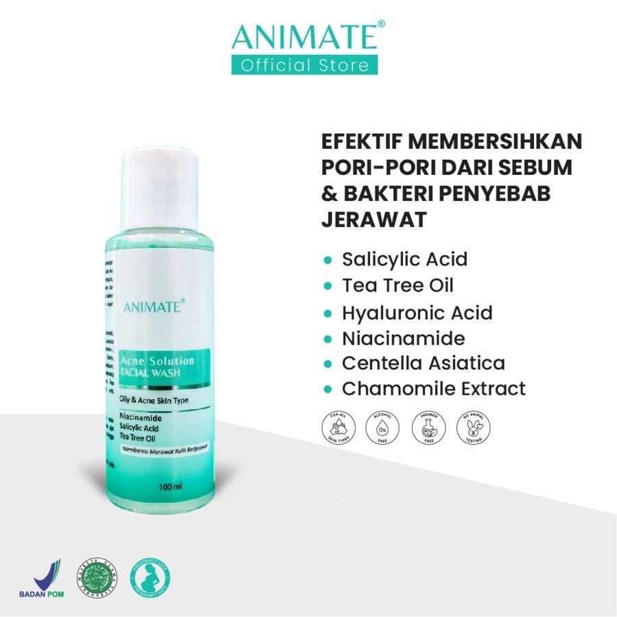 Animate Acne Solution Facial Wash Original