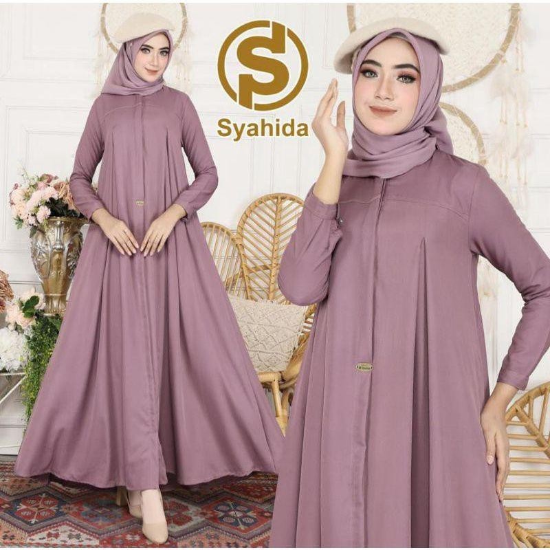 Gamis syahida polos kualitas premium - QUEENZHA COD