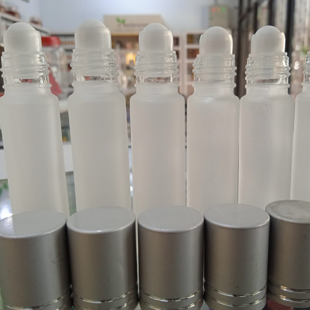 Botol Doff Silver Warna /Botol Parfum Roll On Doff 8 ML Silver - Botol Parfume Reffil kosong Roll On