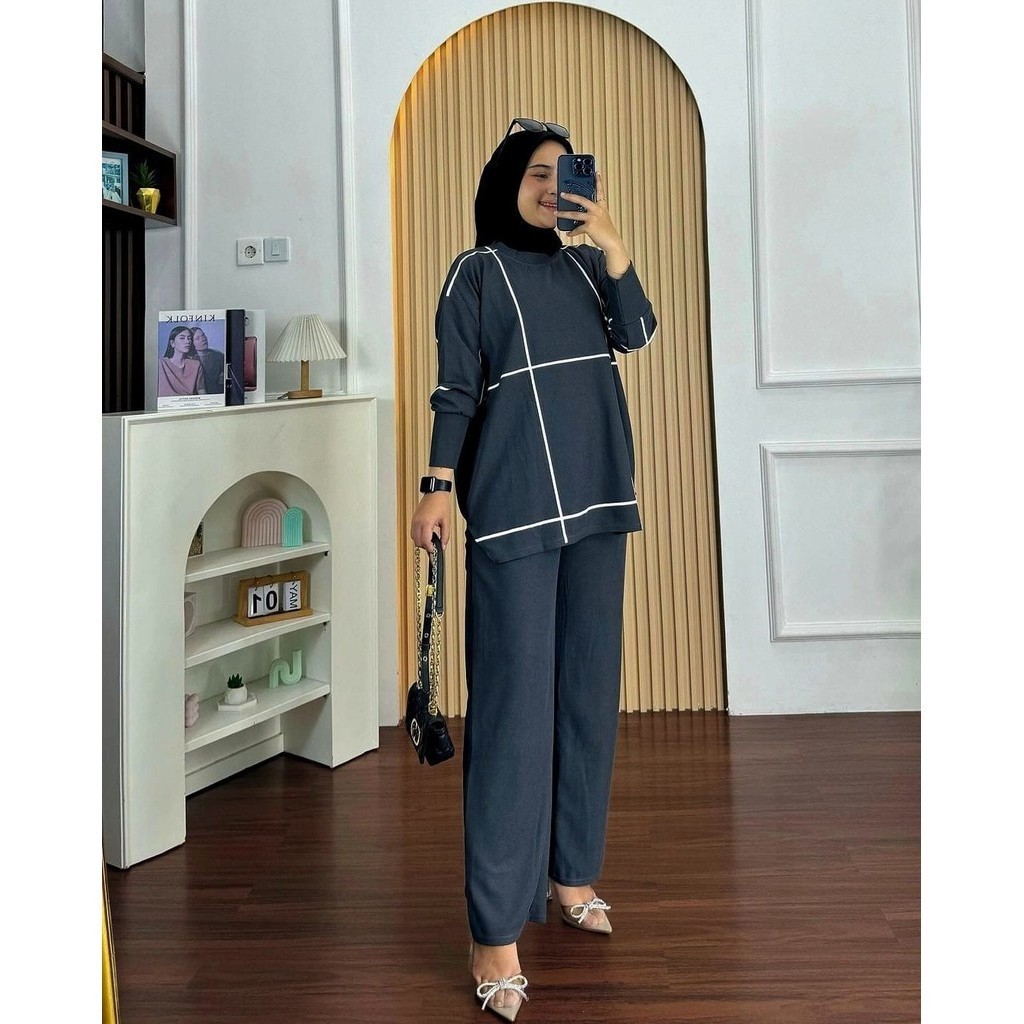 BIG PROMO VALLINA OUTFIT - FIORA ONE SET 2IN1 WANITA MUSLIM ALL SIZE FIT TO XL BESAR OOTD SETELAN