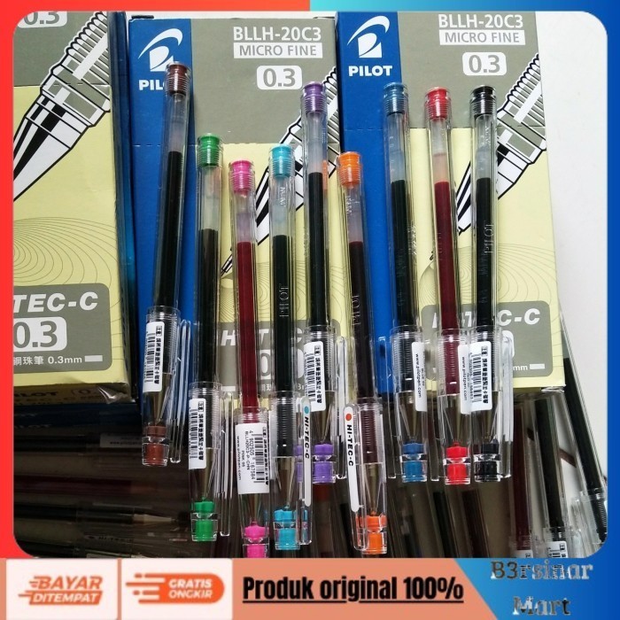 

[[KUALITAS TERBAIK]] Pulpen Hitec C / Pen HiTec HiTech Pilot Original / Hitam Biru Hitam, 0.4mm COD