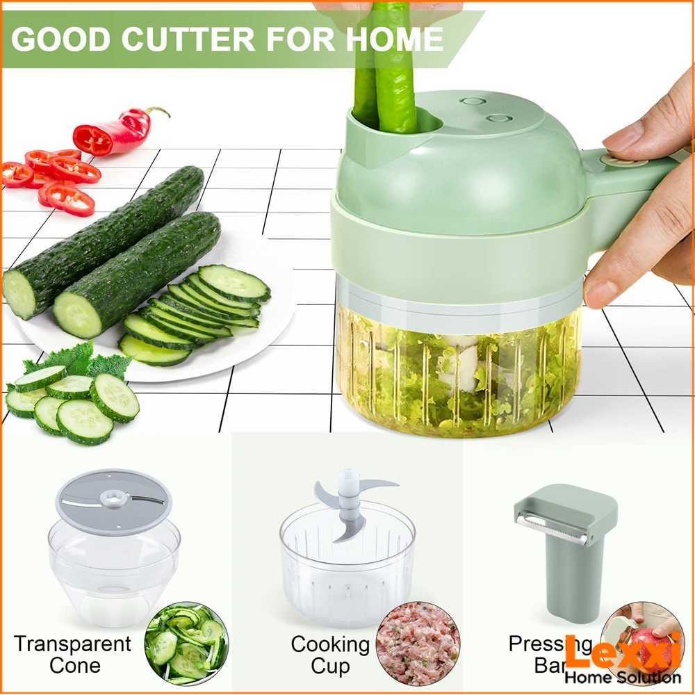 Chopper Sayur Portable 4 in 1 LEYGOTHY Pemotong Sayur Elektrik - LE40