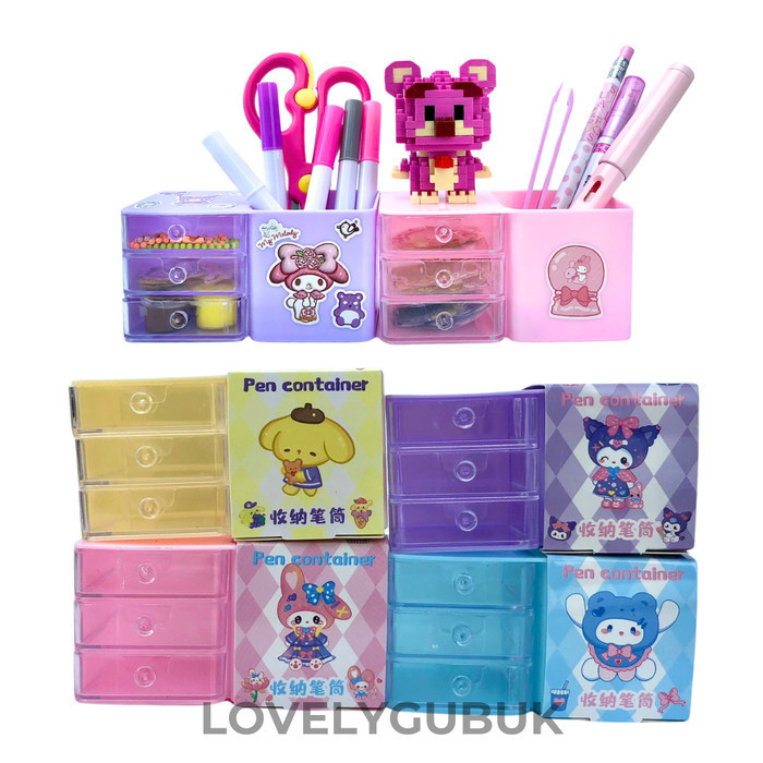 [LOGU] Tempat ATK Laci mini kuromi cinnamoroll lucu, Mini Drawer, Laci kecil tempat aksesoris, Mini 
