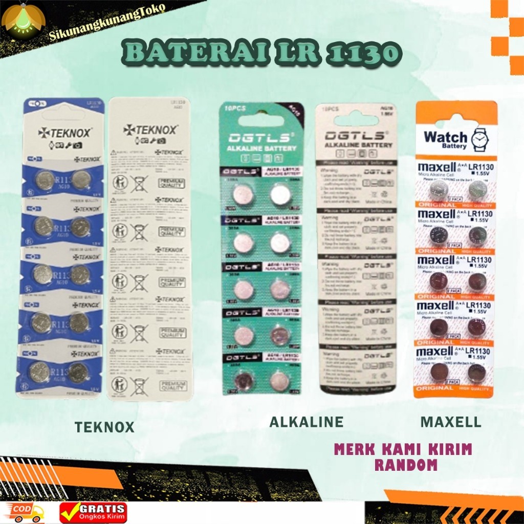 (SKN) Baterai Batre Kancing Battery Jam Tangan Maxell AG10 LR1130 LR 1130 SR54 LR54 GP189 Tutup Pent