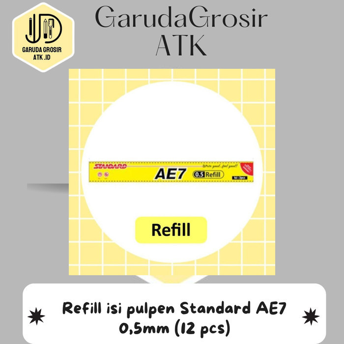 

Refill isi pulpen Standard AE7 0,5mm (12 pcs) - Hitam