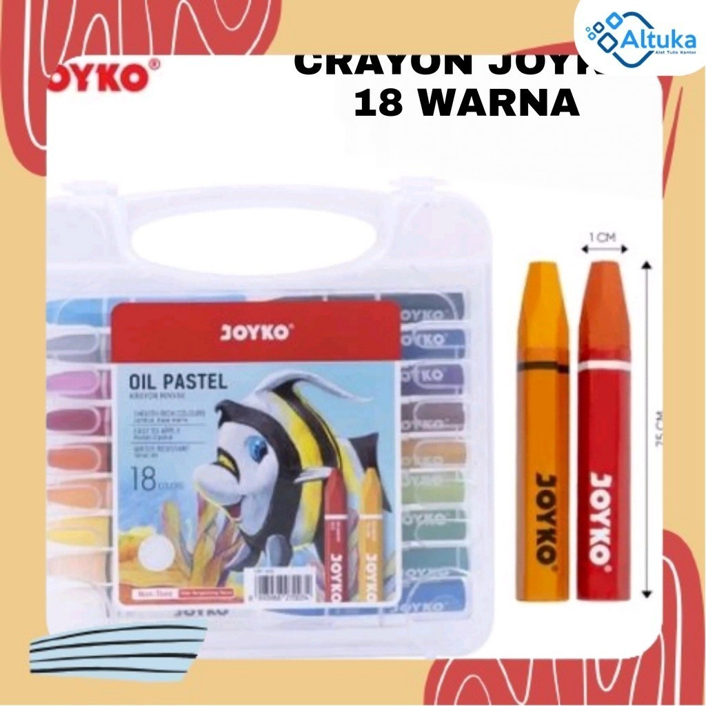 

Crayon Minyak / Oil Pastel / Pewarna Joyko 18 Warna