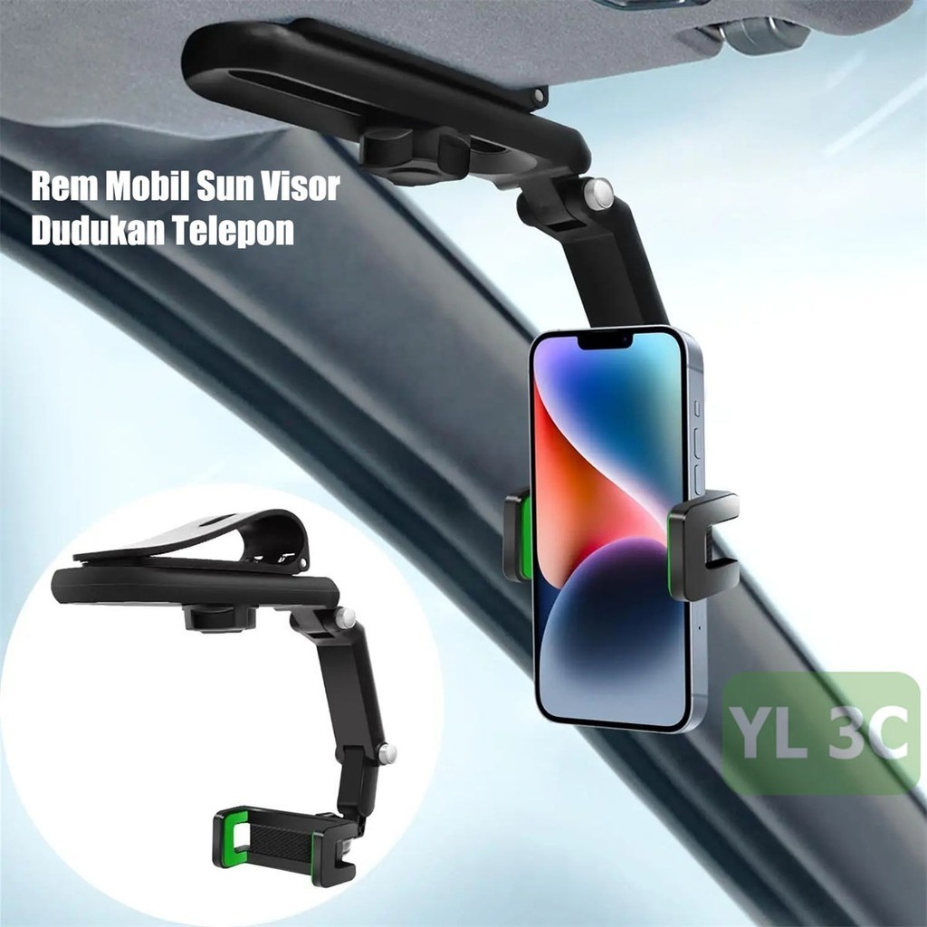Penyangga Hp Holder Hp Mobil Tongsis Selfie Sun Visor Car Phone Holder Bracket Dudukan Penahan