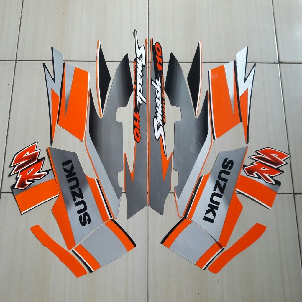 sticker striping motor Smash Sr 110 2005 orange