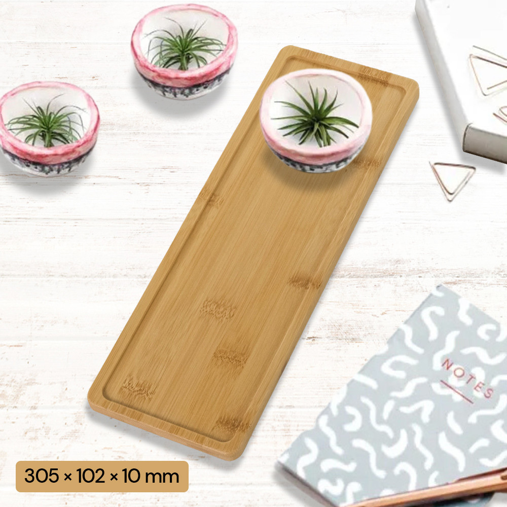 Alas Tatakan Pot Tanaman Bamboo Persegi Panjang - Planter Tray Bambu / Nampan / Tatakan