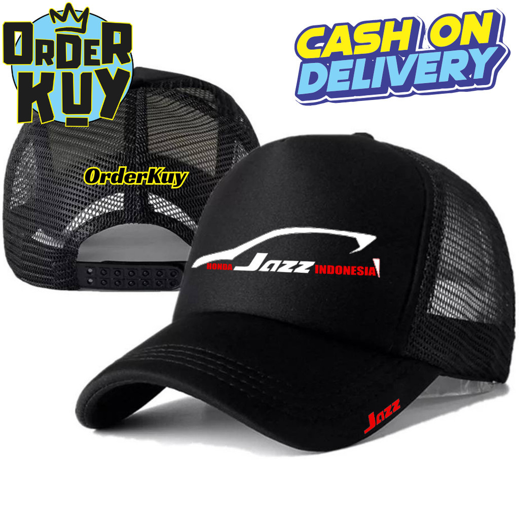 OrderKuy Topi Trucker HONDA JAZZ - Topi Distro HONDA JAZZ Logo - Topi HONDA JAZZ Premium - Topi Pria