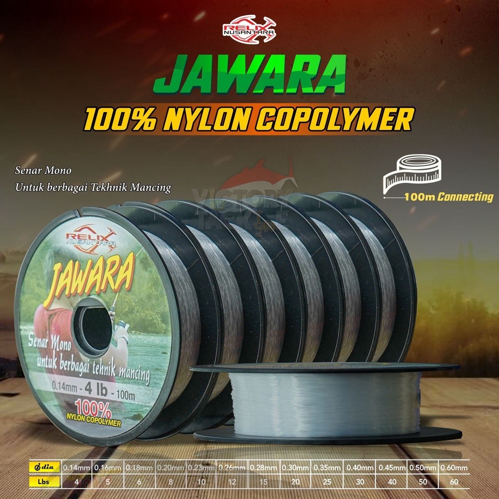 EXTRA BONUS | RELIX NUSANTARA JAWARA CLEAR CONNECTING 100 METER SENAR NYLON | SENAR PANCING |  | Ara