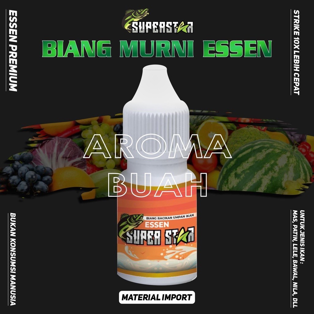 EXTRA BONUS | Essen Superstar Aroma BUAH,Essence,Essential Oil,Ikan Nila,Ikan Mas,Essentials Pusat A