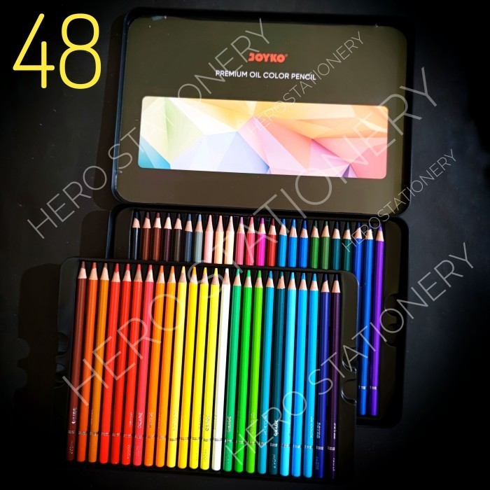 

✨LARIS✨ -Joyko pensil warna premium oil color pencil kaleng 48 warna TC126-48