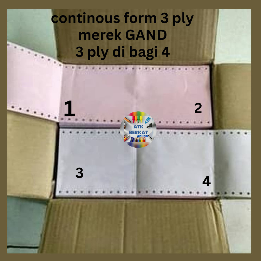 

continous form Kertas Print GAND K 3 PLY bagi 4