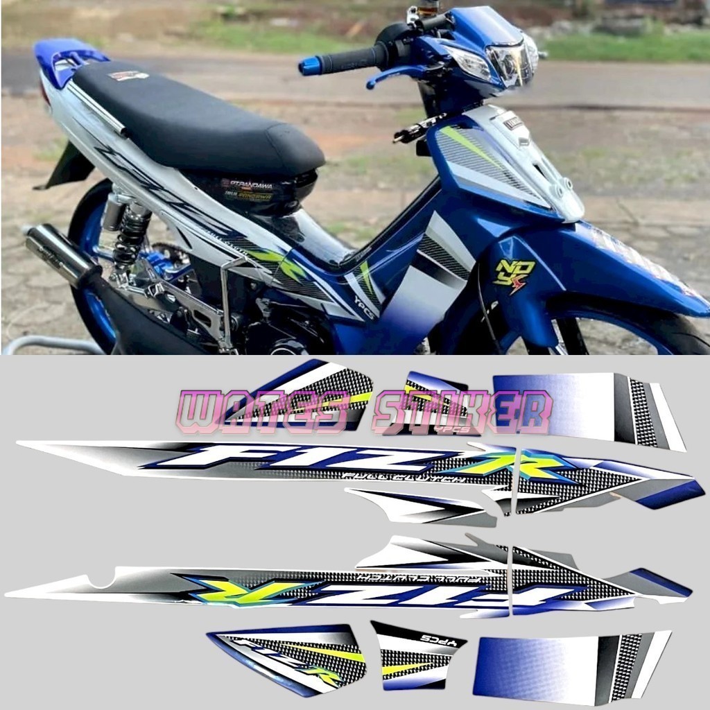 Striping Decal Polet Sticker Yamaha fizr fiz r f1 zr 2004 biru putih variasi Fullset