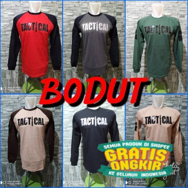 GROSIR KAOS BAJU TACTICAL LENGAN PANJANG SABLON TIMBUL/ jumbo big size besar
