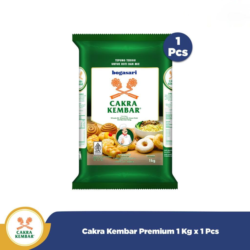 

✨ TOMOTOSTORE ✨ BOGASARI Tepung Terigu Cakra Kembar Premium 1 kg