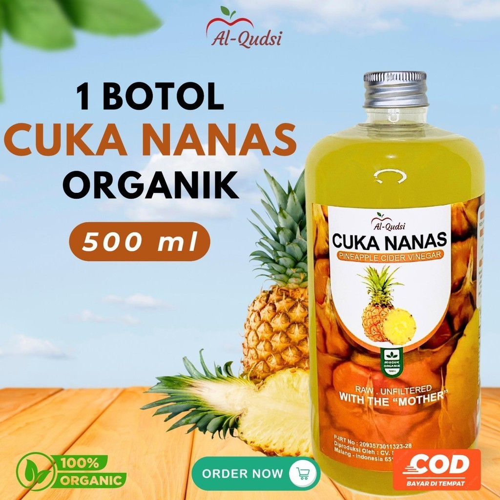 

Cuka Nanas Al Qudsi Cider Vinegar With Mother - 500ml