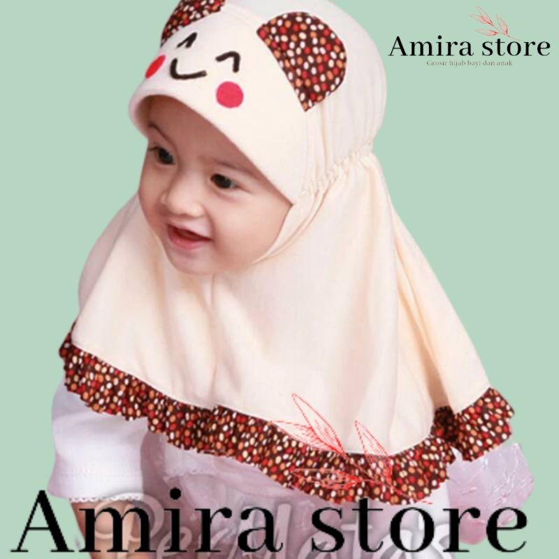 Hijab bayi terbaru 0- 2 tahun hijab anak lucu KELINCI POLKA/ Kerudung bayi /hijab bayi /jilbab anak 