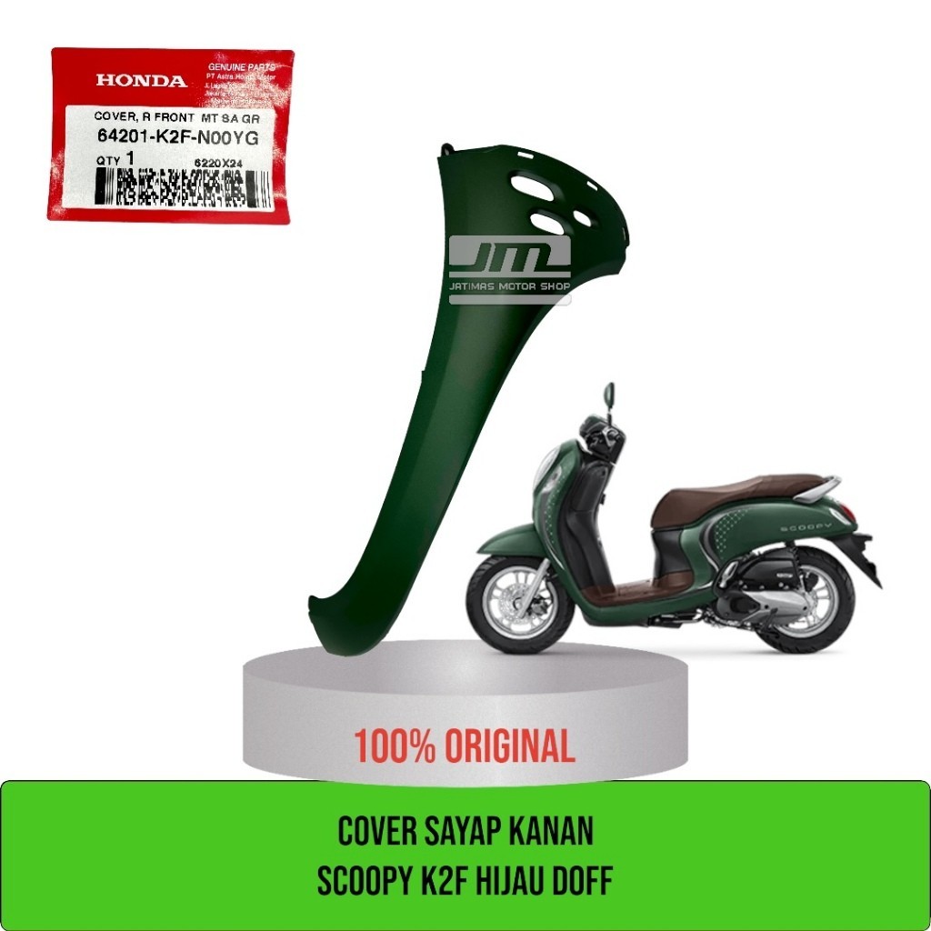 Cover sayap new scoopy K2F hijau doff 64201-K2F-N00YG 64202-K2F-N00YG