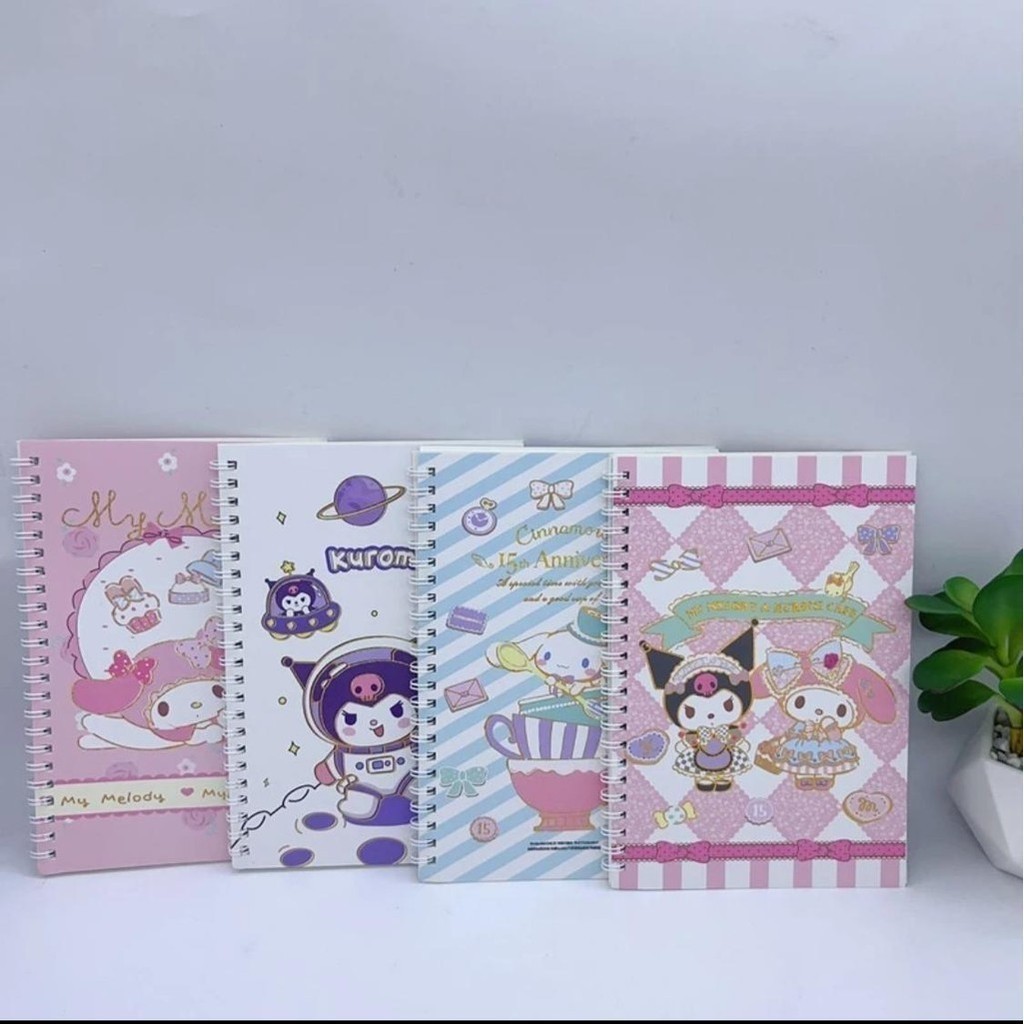 

HMS NOTEBOOK DIARY MEMO BUKU SPIRAL A5 KERTAS BERWARNA SANRIO KUROMI