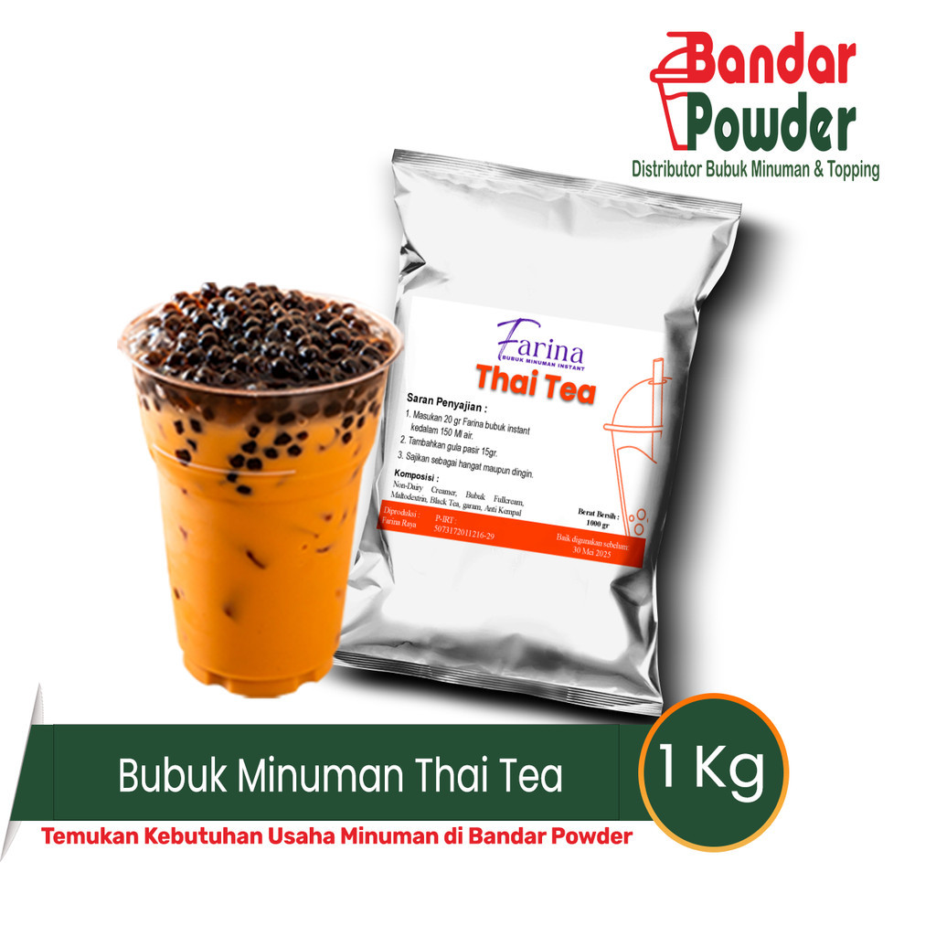 

Bubuk Minuman Thai Tea 1kg - Farina Serbuk Minuman - Bandar Powder