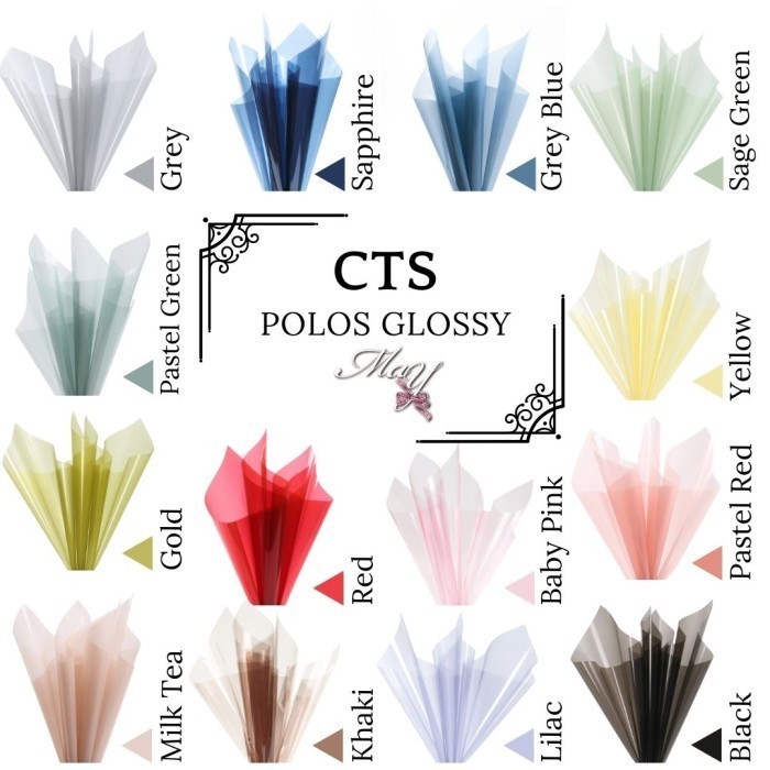 

20 lbr Cellophane Polos Transparan Glossy Kilap warna kalem earth tone (CTS)