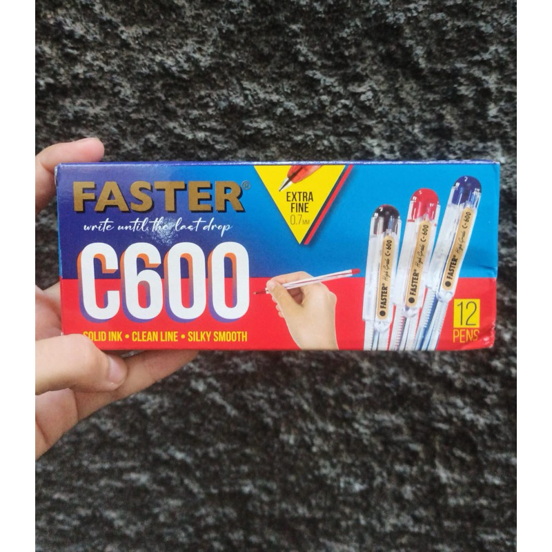 

[LUSIN/12PCS] Bolpen/ pulpen FASTER C600 - ABO