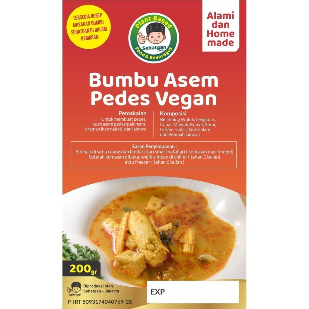 

Bumbu Asem Pedes Vegan Sehatgan Homemade