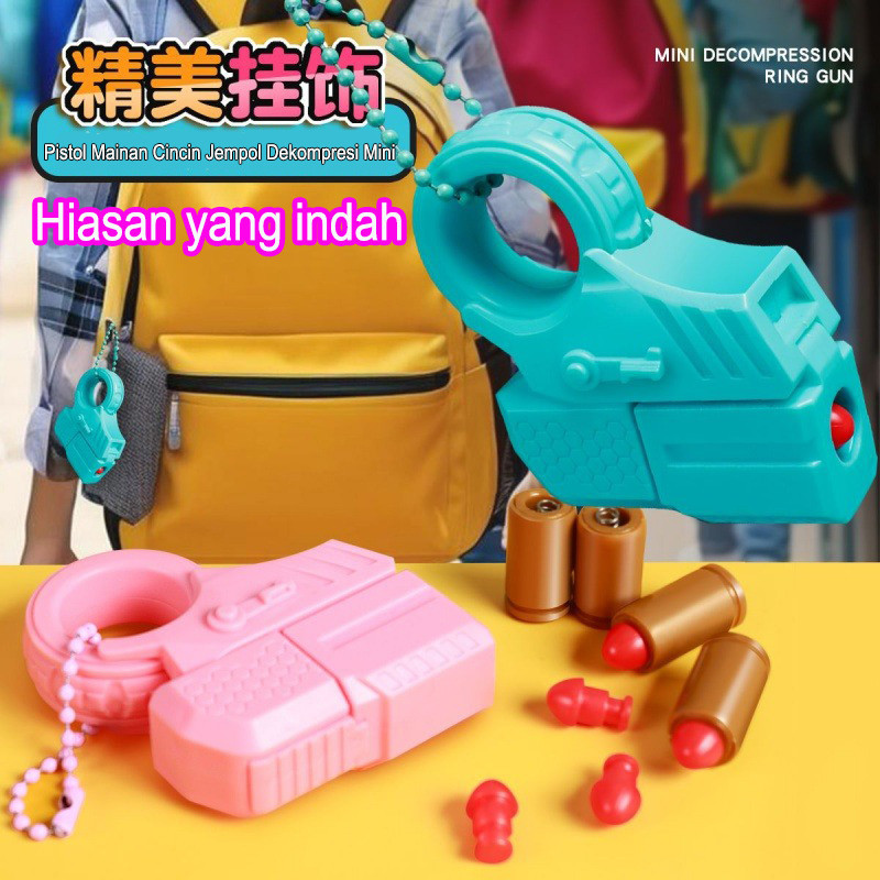 Pistol cincin dekompresi mini/Mainan anak-anak Mainan Trendi Pistol Kecil Liontin indah Mainan Anak 