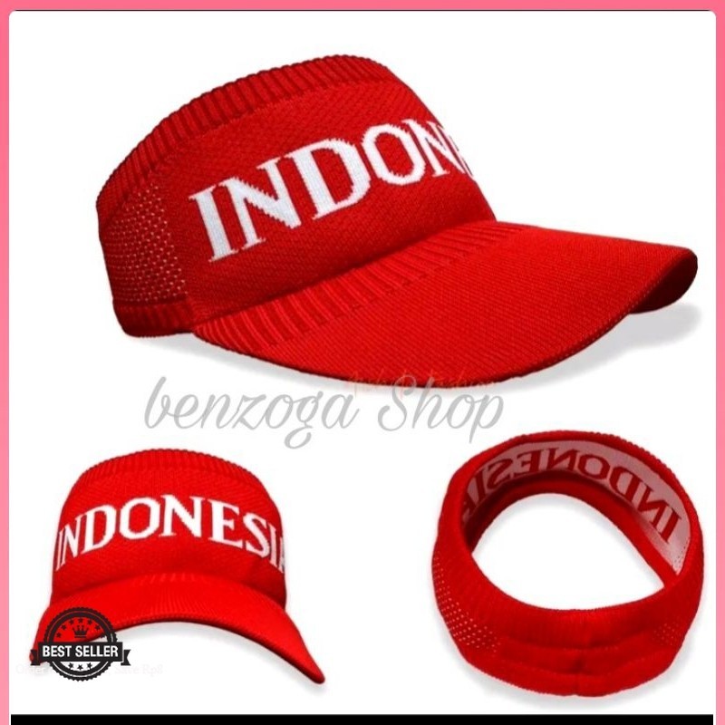 Topi Senam Merah Putih Kemerdekaan Indonesia Olahraga Wanita Dewasa
