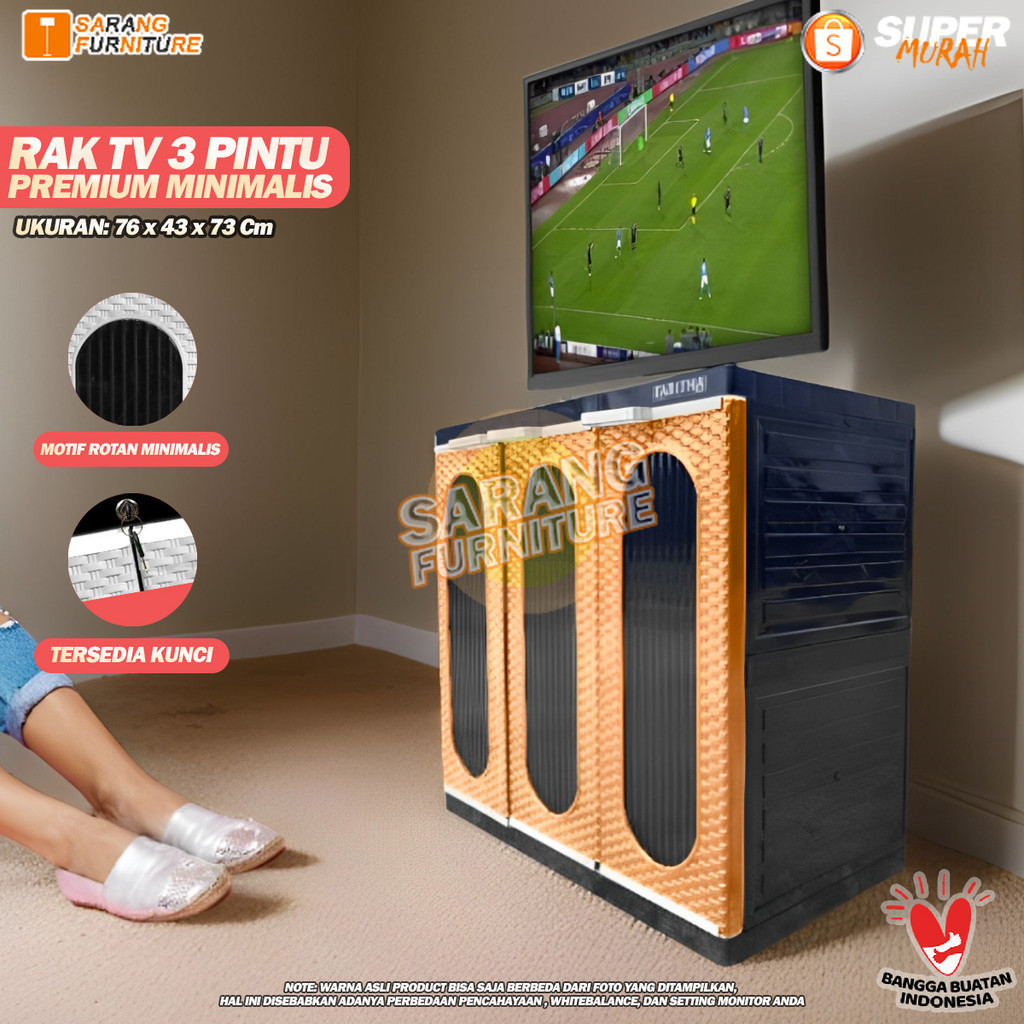 Lemari Tv Tabitha R3TV / Meja Tv / Rak Tv Plastik Modern Lemari Serbaguna Plastik Rak Multifungsi