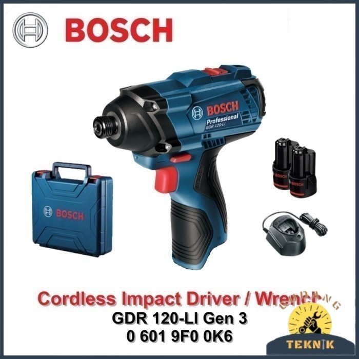 Bosch Mesin Bor Obeng Baterai / Cordless Impact Driver GDR 120-LI