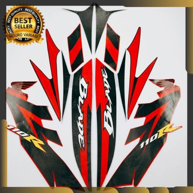 List striping honda blade 110 r 2009 silver merah stiker list body standar