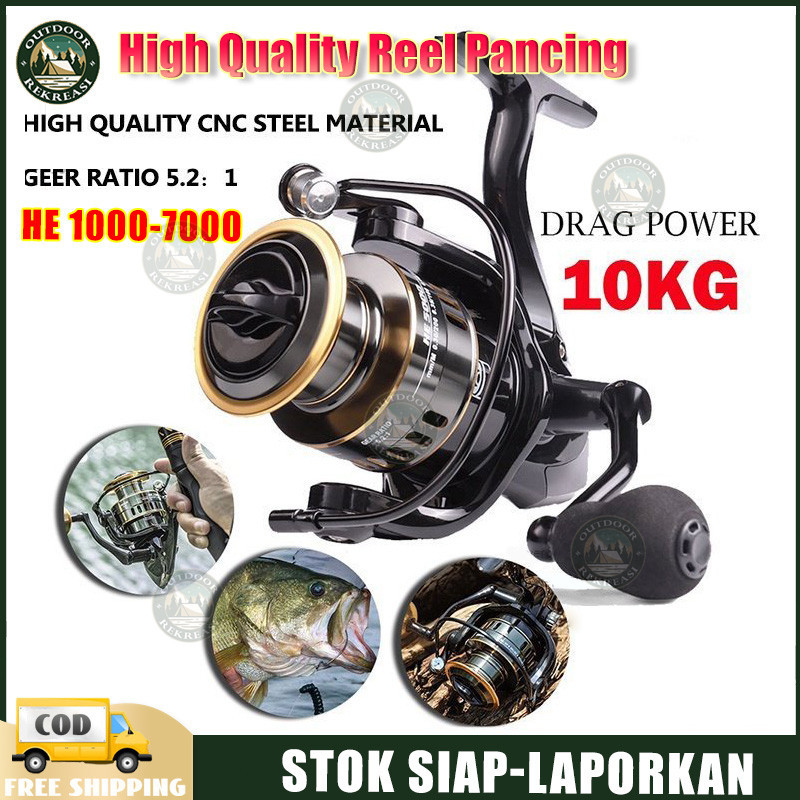 10kg Reel Pancing HE1000 - HE6000 / Reel Pancing Laut Tarikan Pancing Metal/ Gulungan Senar Pancing/