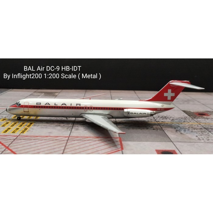 DIECAST PESAWAT TERBANG BAL Air DC-9 HB-IDT By Inflight200 1:200 Skala Metal AIRCRAFT DIECAST