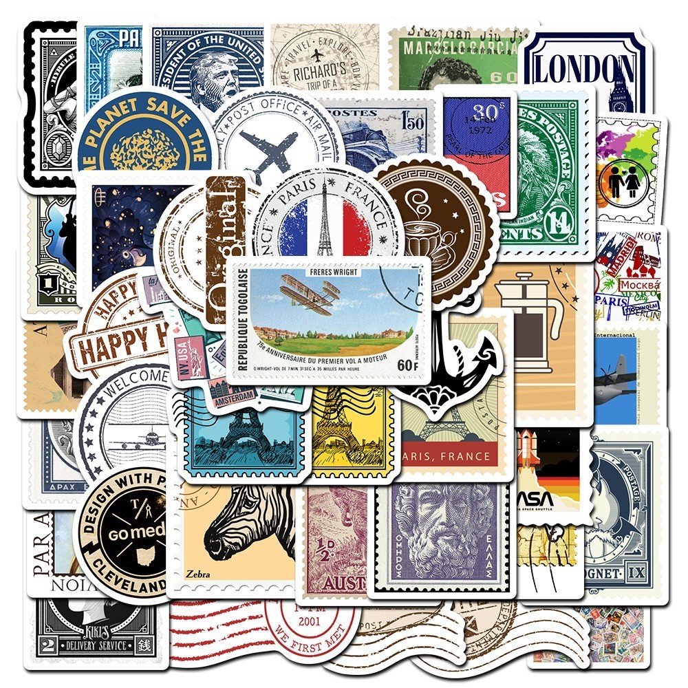 

[ , ] 3pcs Stiker Desain Stamp Pos Kota Paris New York London Rome Untuk Koper Mobil