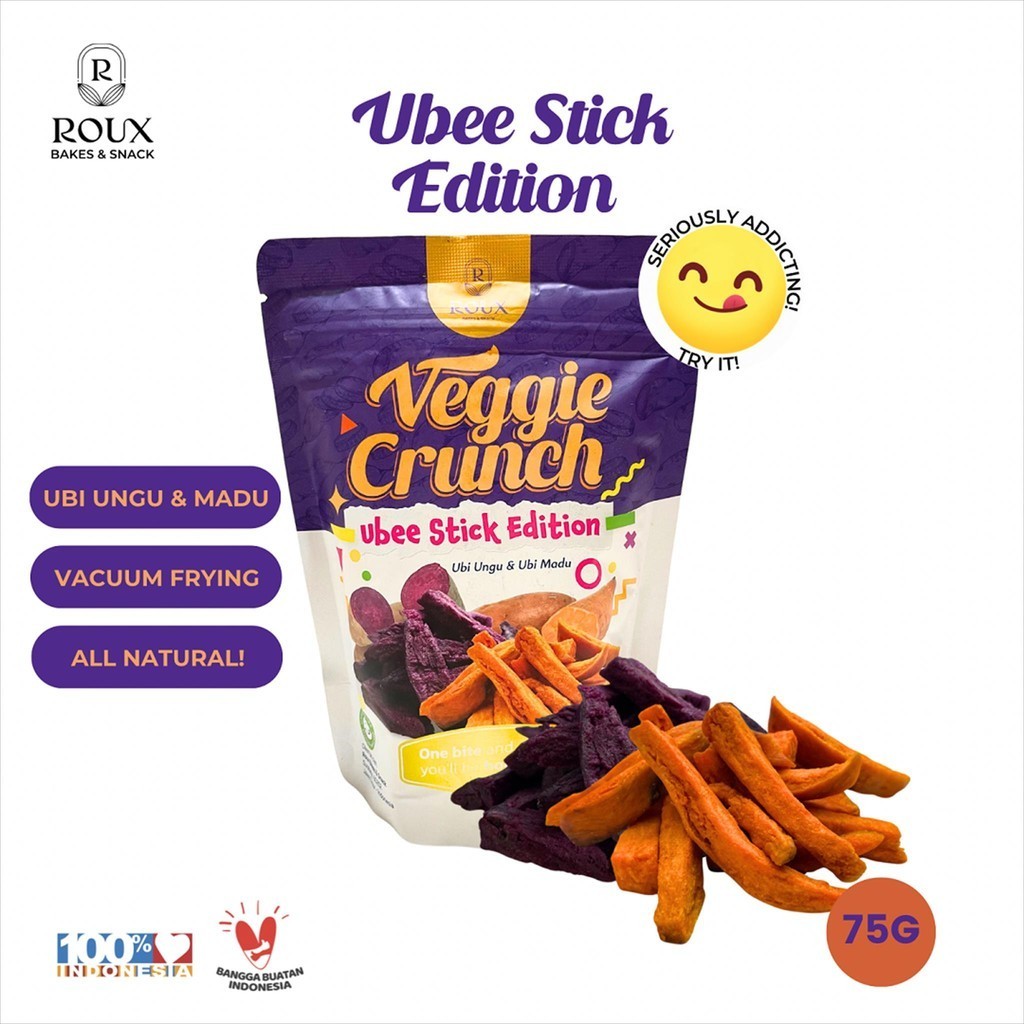 

Veggie Crunch Ubee Stick 75g ( Keripik Kripik Ubi Ungu & Ubi Madu )