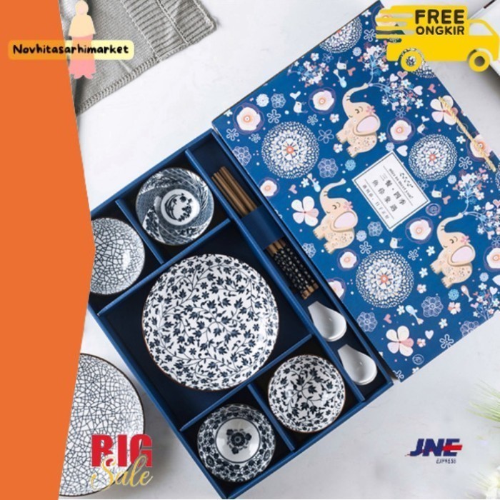

✨LARIS✨ -Piring mangkok set keramik wedding gift kado hampers idul fitri natal - Set 2P 4BA