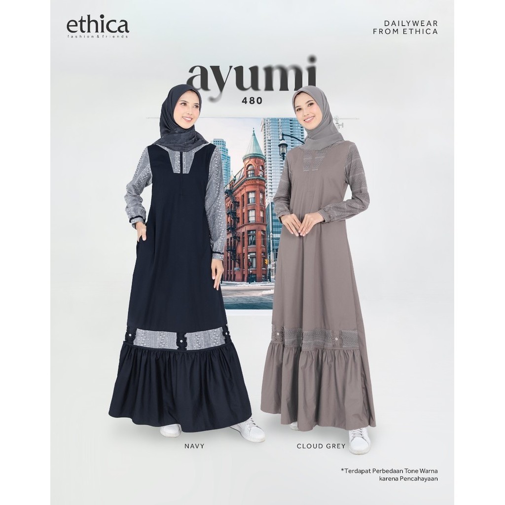 ETHICA - GAMIS ETHICA AYUMI 480 TERBARU ORIGINAL / BAJU GAMIS TERBARU 2024 / GAMIS SIMPLE ELEGAN / G