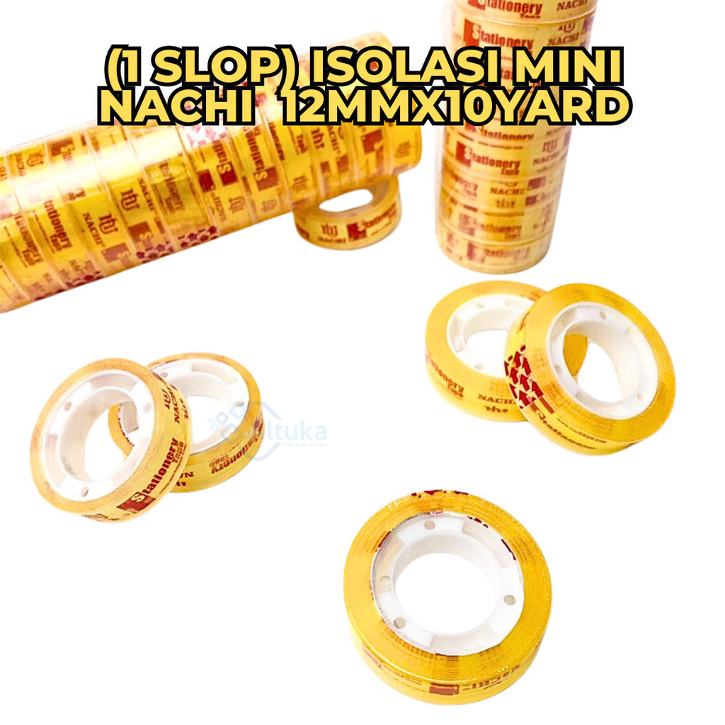 

(12 Pcs) Selotip Tape Bening Mini Nachi 12mmx10yard Tipis