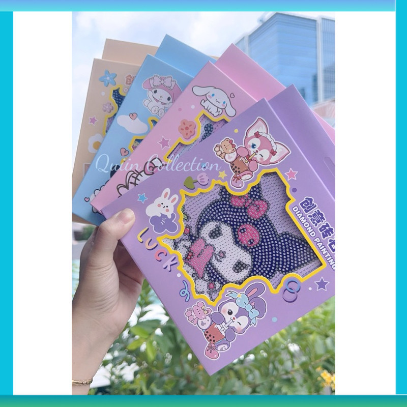 

[BISA COD] Ready Mainan Stiker Diamond Painting Plus Bingkai DIY Sanrio Series