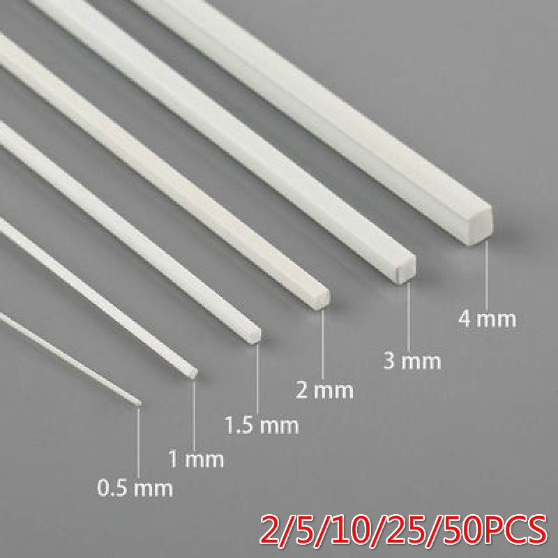 

2/5/10/25/50pcs ABS White Square Plastic Rod Stick For Architecture Model Making Model Material DIY Accessories Cutting Supplies