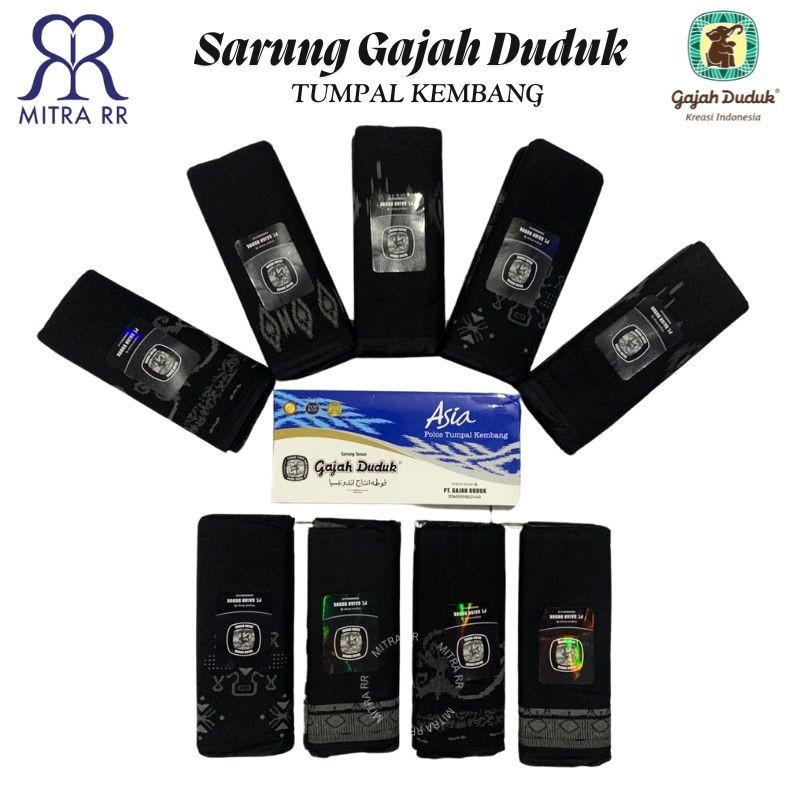 Sarung Gajah Duduk Asia Tumpal Kembang | Sarung Tenun Dewasa Polos