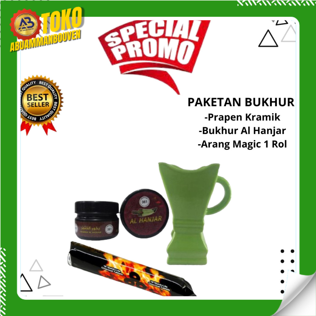 Paket Murah Prapen Keramik Bukhur Gaharu Mabkhara Buhur Dupa Wangi Menyan Arab arang magic