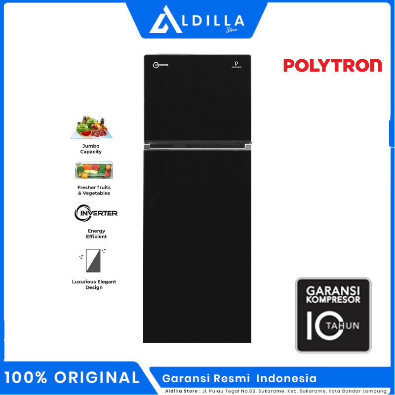 KULKAS POLYTRON 2 PINTU PRW 25VX BELLEZA JUMBO INVERTER COMPRESSOR PRW25VX PRW 25 VX 25VX 25V